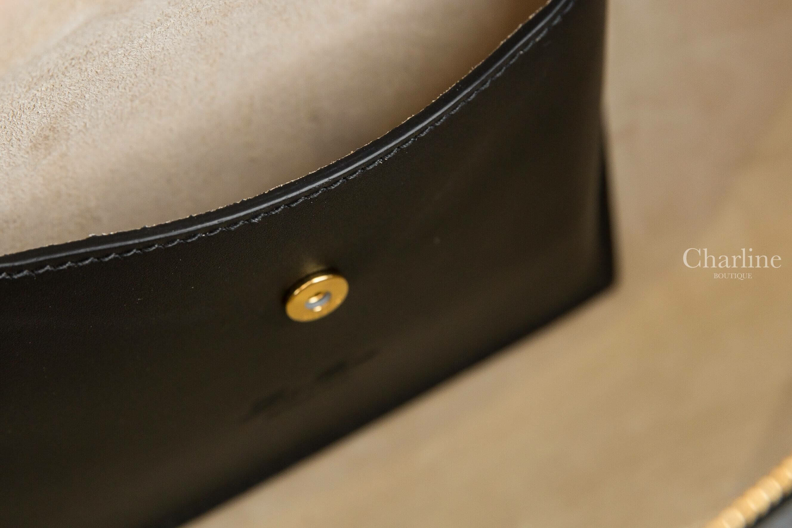 Loro Piana Extra Bag 黑色小牛皮金色鎖頭手提肩背包-Charline Boutique 精品代購