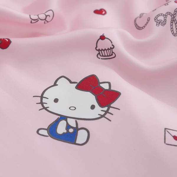 HELLO KITTY床包兩用被組 | 萊賽爾天絲 | 海洋甜心 甜蜜粉 條紋