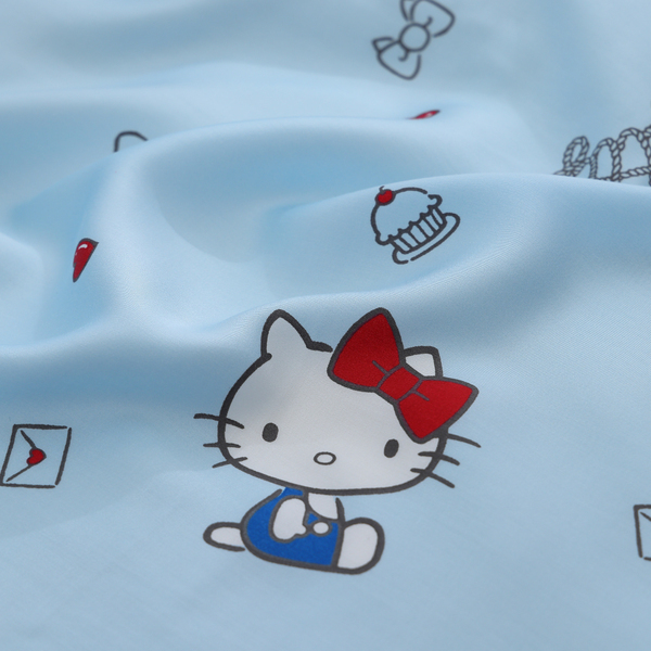 HELLO KITTY床包兩用被組 | 萊賽爾天絲 | 海洋甜心 甜蜜藍