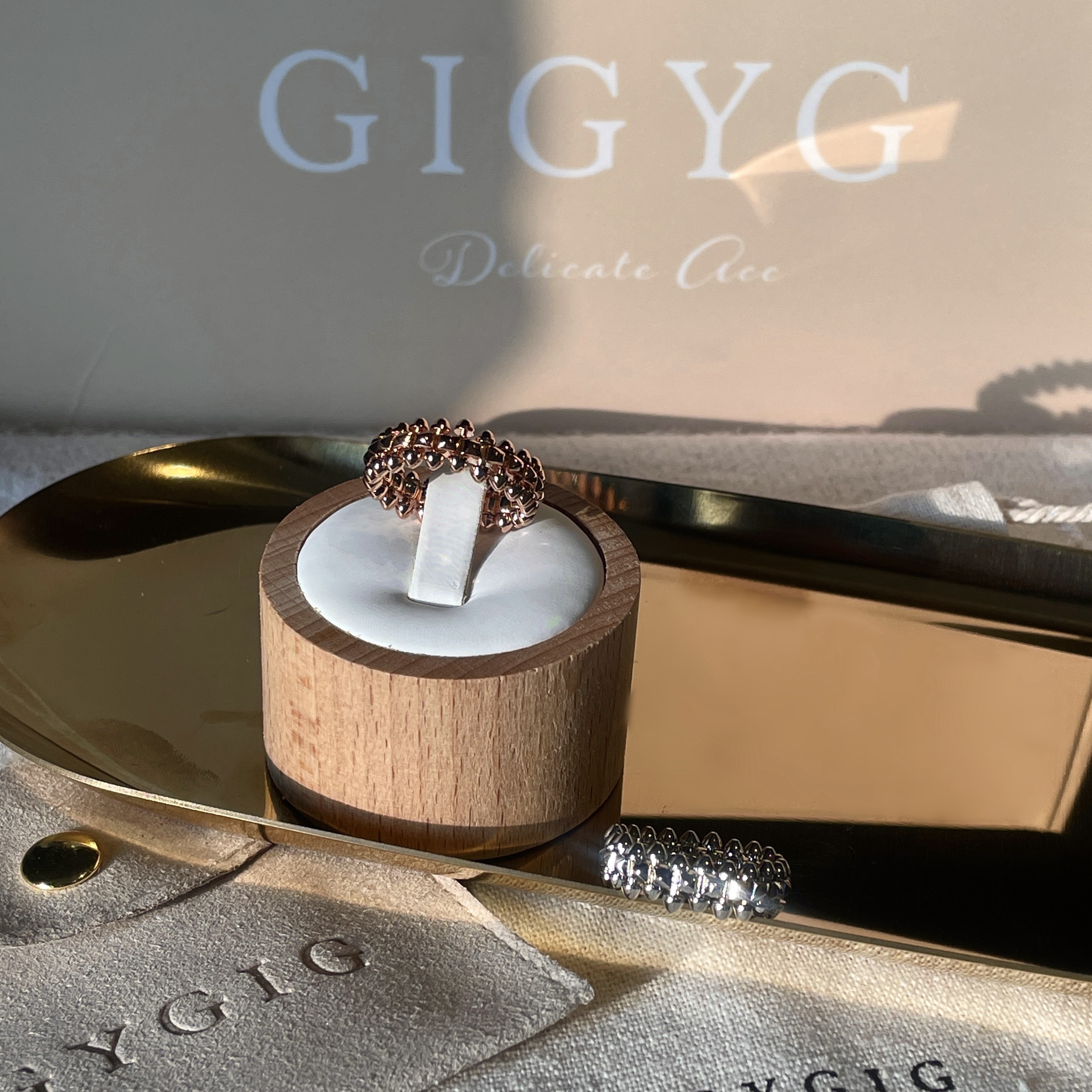 18k”ct clash de子彈型無鑽高奢定製戒