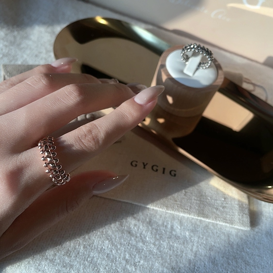 18k”ct clash de子彈型無鑽高奢定製戒