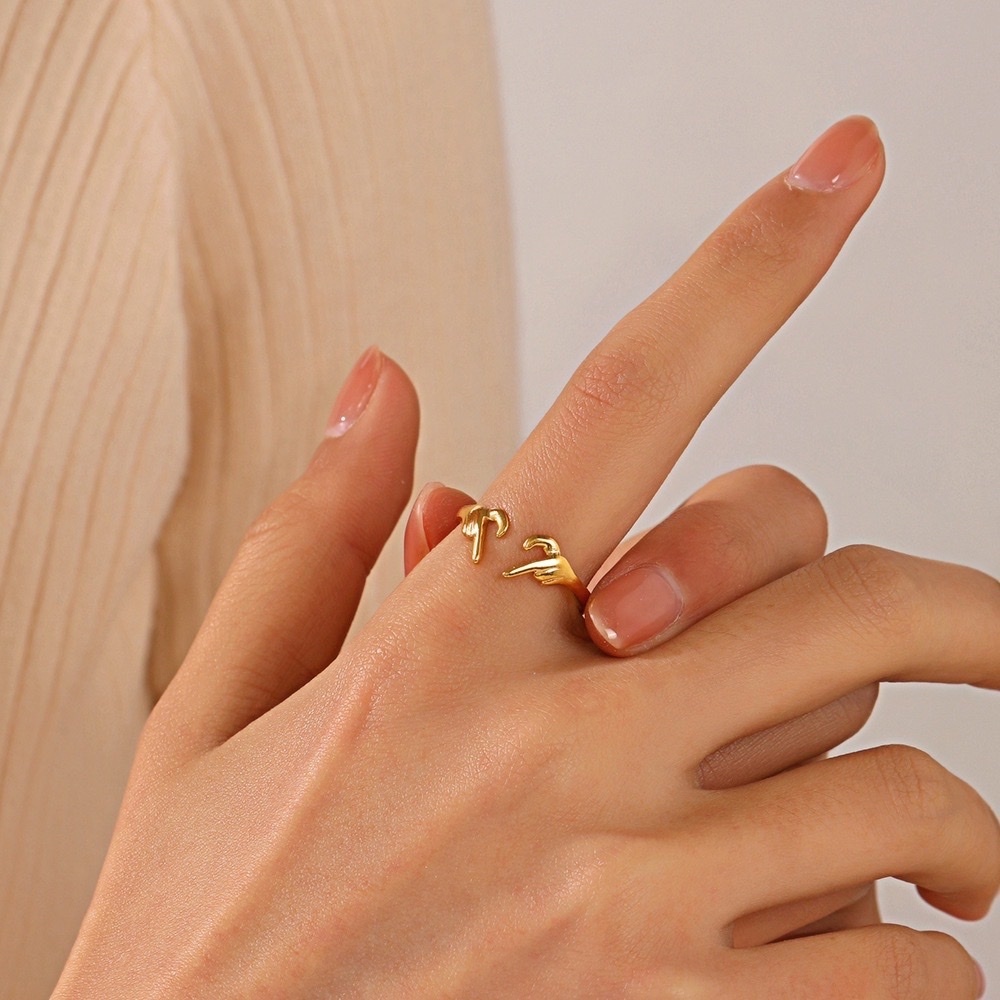 🫶🏻love手指愛心輕奢鈦鋼戒