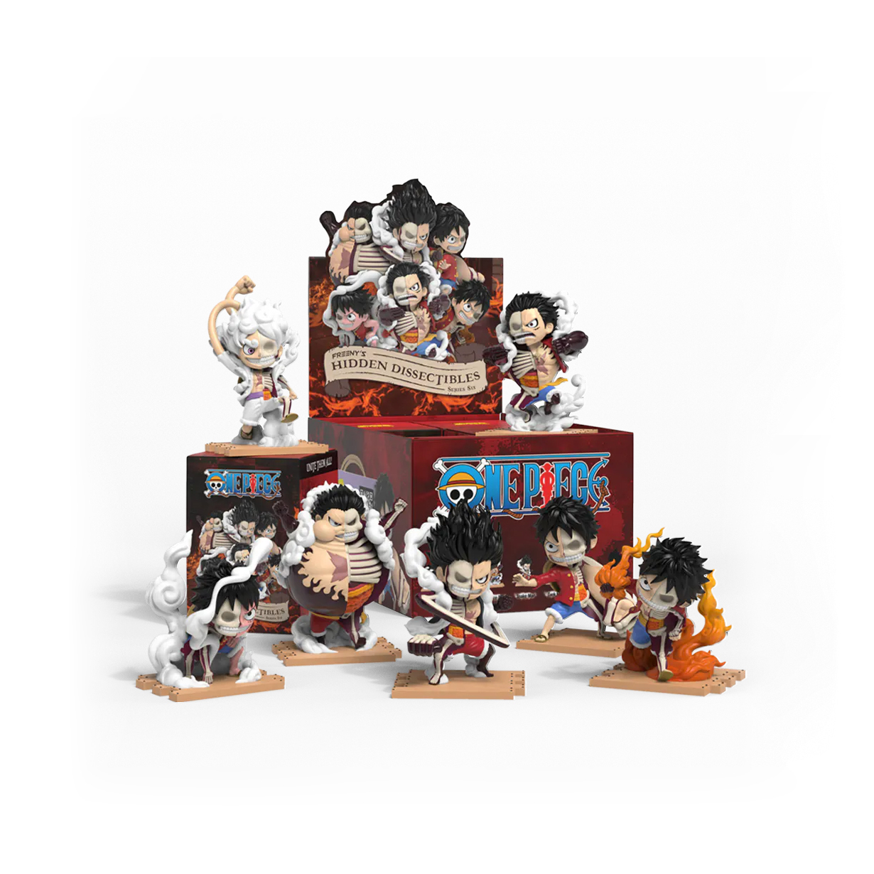 MIGHTY JAXX FREENY'S HIDDEN DISSECTIBLES SERIES SIX : ONE PIECE (LUFFY'S GEARS EDITIONS) 海賊王 盲盒 半解剖公仔 第六彈 魯夫檔位全型態 (單隻)