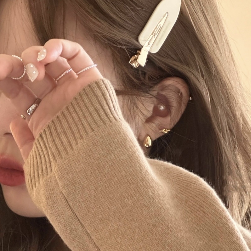 水滴光面 日常精緻耳釘