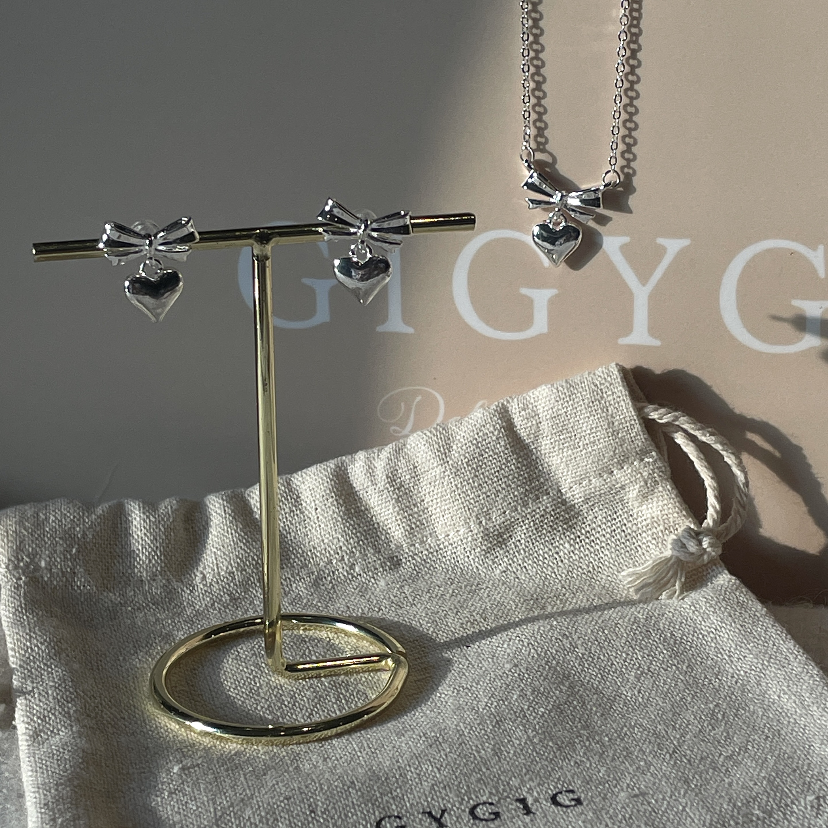 silver銀蝴蝶結心love系列