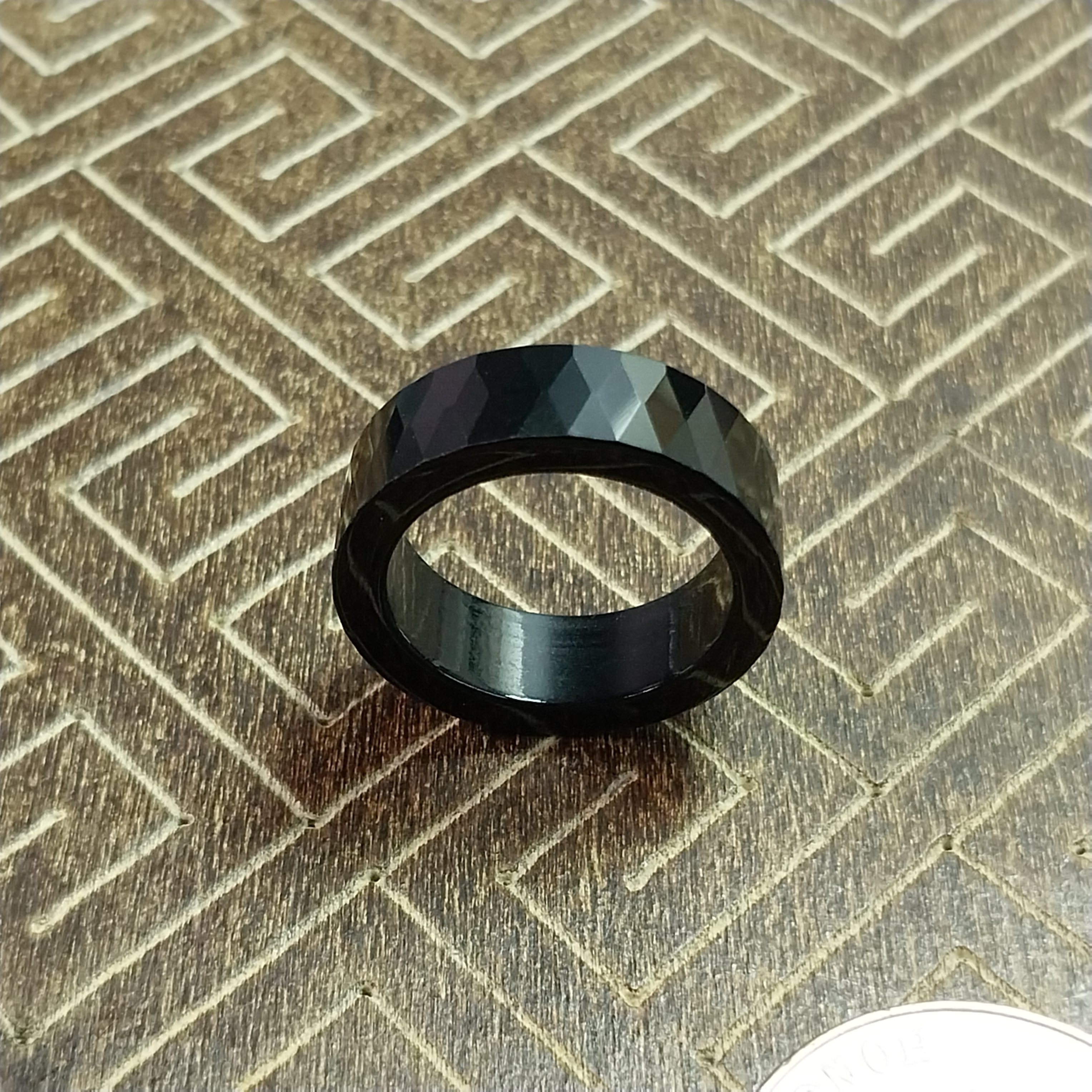 J2318 墨翠鑽石切面指環 (內徑 18.1mm)