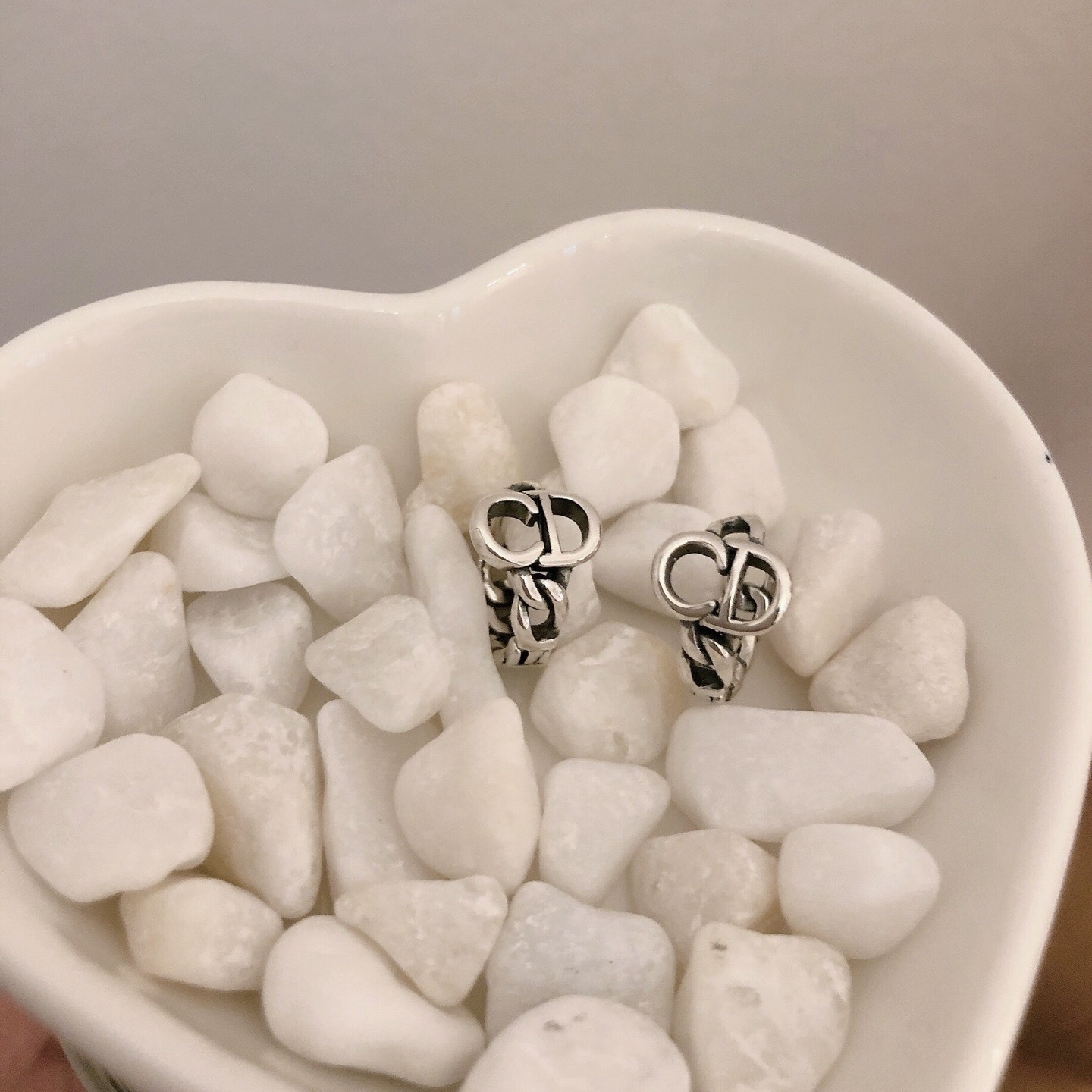 經典CD銀鏈 定製耳釦釘