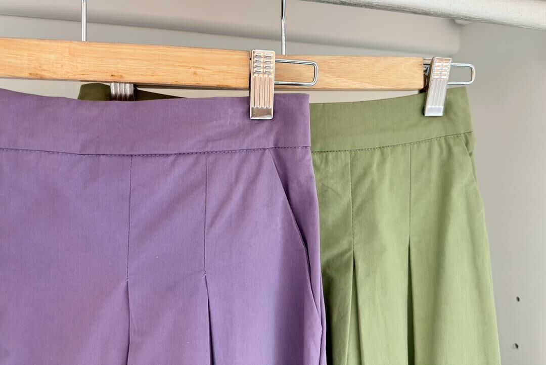 SOLID COTTON POCKET ALINE SKIRT