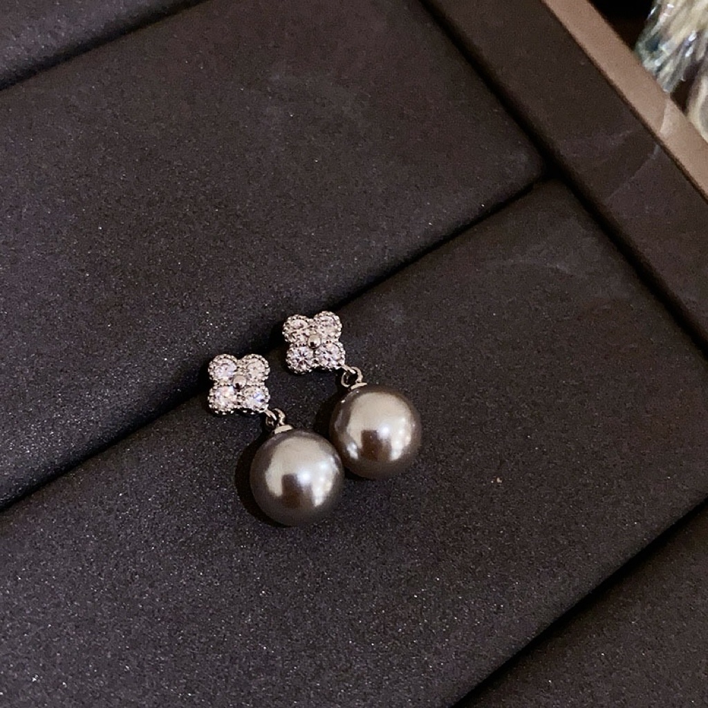 sliver鑽四葉草銀珍珠小墜