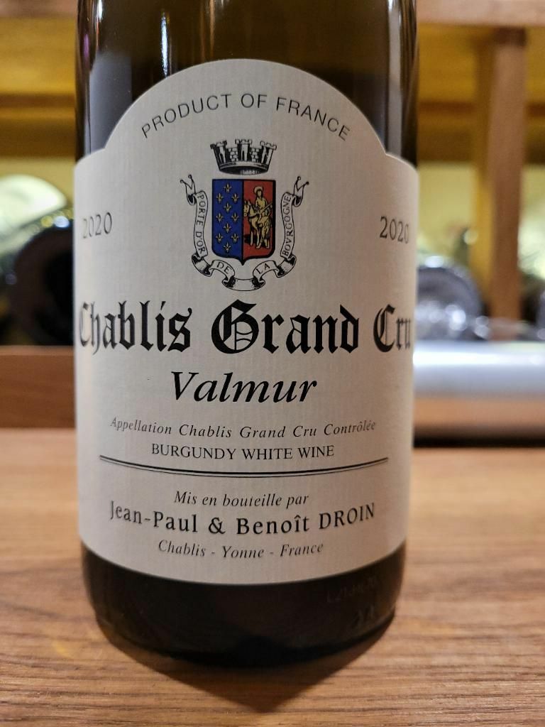 Jean Paul & Benoit Droin Chablis Grand Cru Valmur 2020 (BH95)