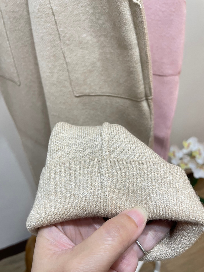 保暖透氣針織顯瘦羊毛褲-兩色實拍