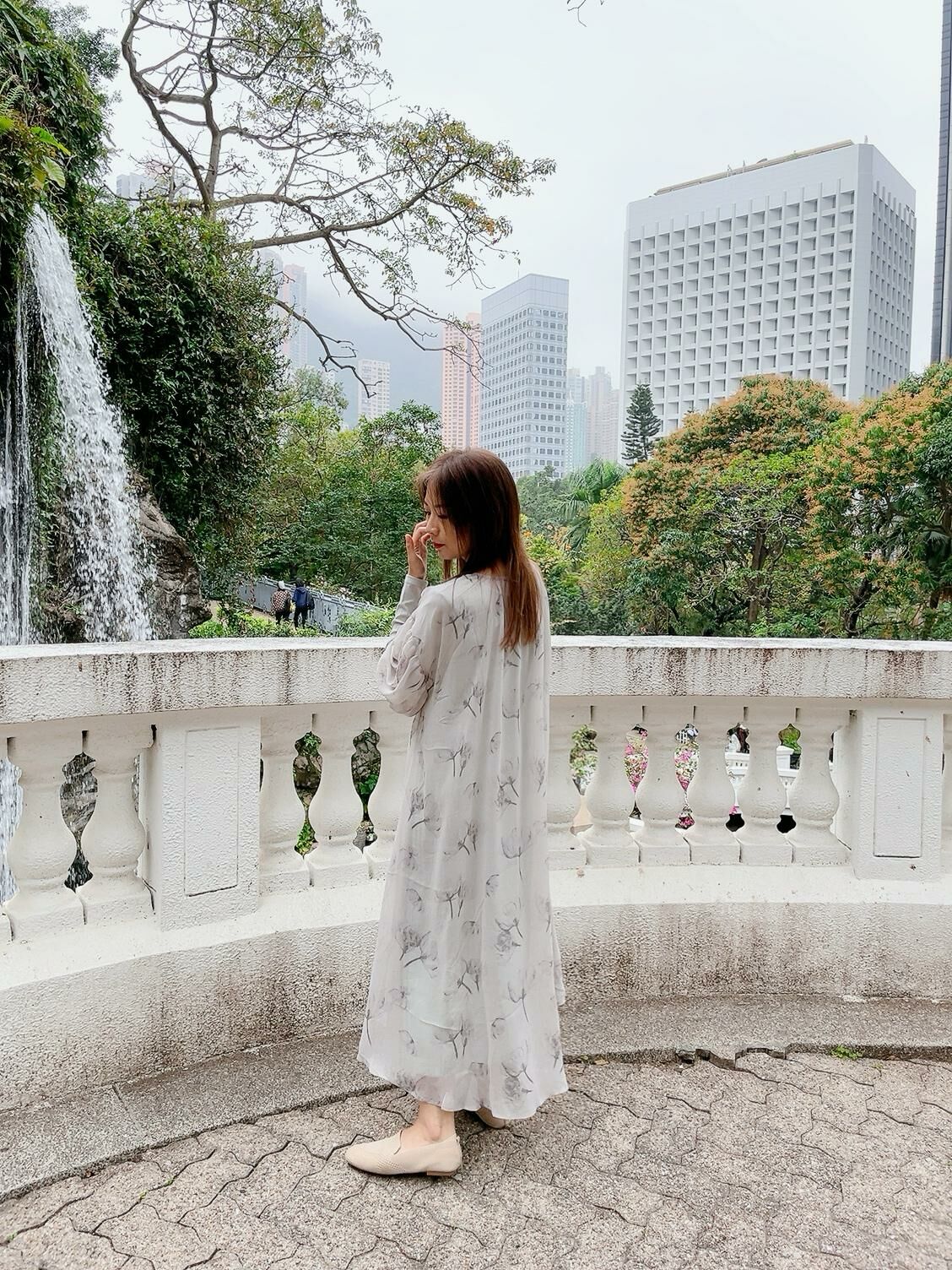 { Special Price } 疊層雪紡印花連身裙2件套【日本直送】