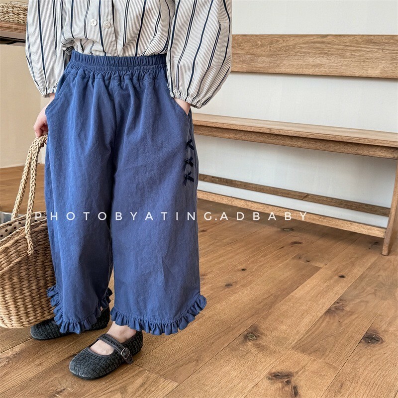 近期歐膩流行穿搭 ᜊﬞﬞ 𓈒𓏸 側邊蝴蝶結九分寬褲🎀