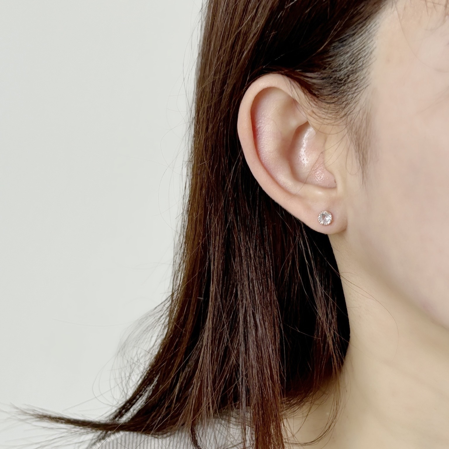 蛋撻托帕石耳環