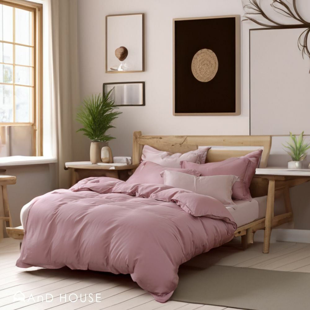 60支天絲｜100%萊賽爾｜雙色配｜玫瑰金ｘ甜果粉