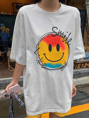ᴴᴼᵀ ▸▸店長推薦◃◃ 春夏新款/微笑美式水洗長版上衣  MANIFEST正韓🇰🇷