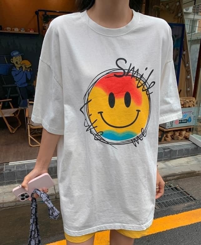 ᴴᴼᵀ ▸▸店長推薦◃◃ 春夏新款/微笑美式水洗長版上衣  MANIFEST正韓🇰🇷