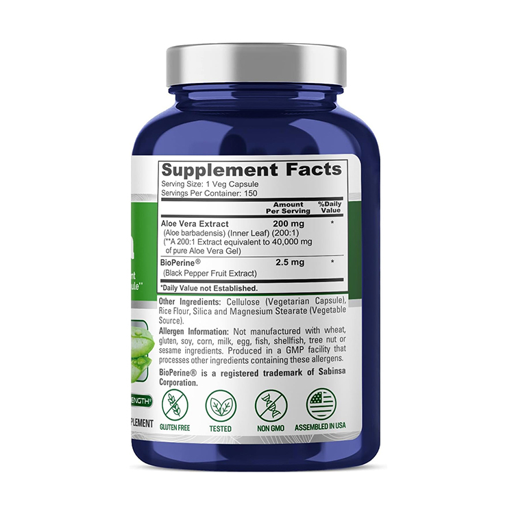 Nusapure Aloe Vera 40,000mg ,150 Veg Capsules