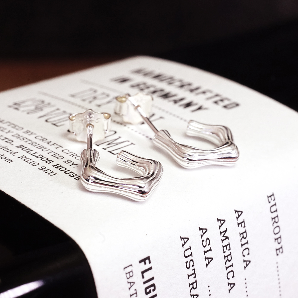 時光流轉 針式耳環 925純銀耳環 女生 男生 中性耳環