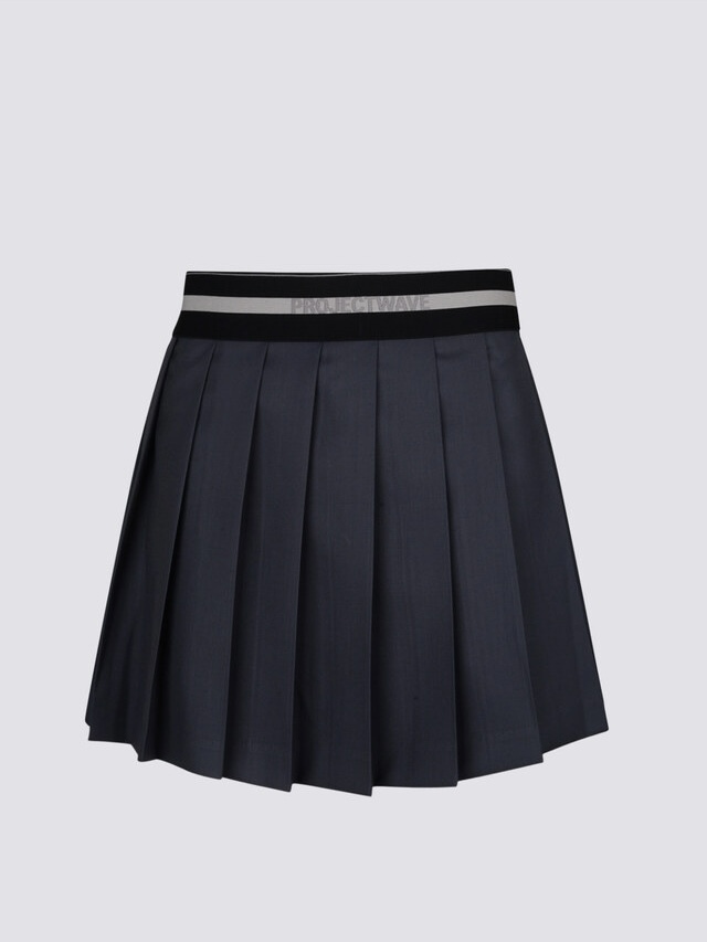 [PROJECT WAVE] LOGO BANDED PLEATS SKIRT