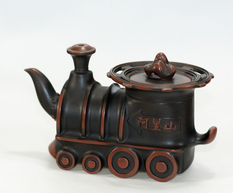 鹿港窯禮品館│紫砂陶-意象茶具組【阿里山小火車】一壺二杯 禮盒