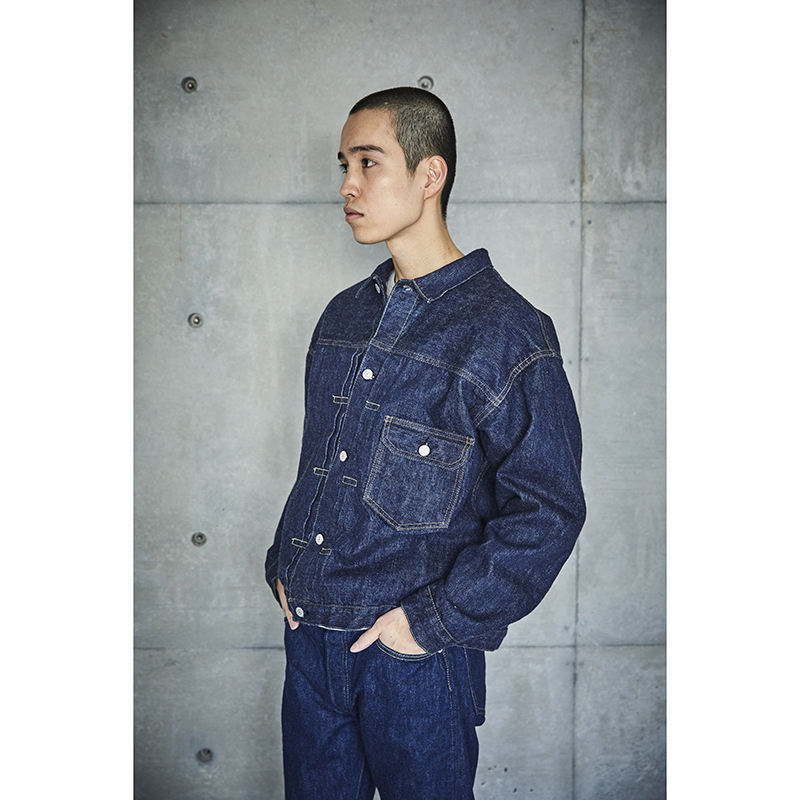 Orslow / ONLY ARK別注 TYPE1 PLEATED BLOUSE Type 1 40's Pleated Front Blouse in Denim Used