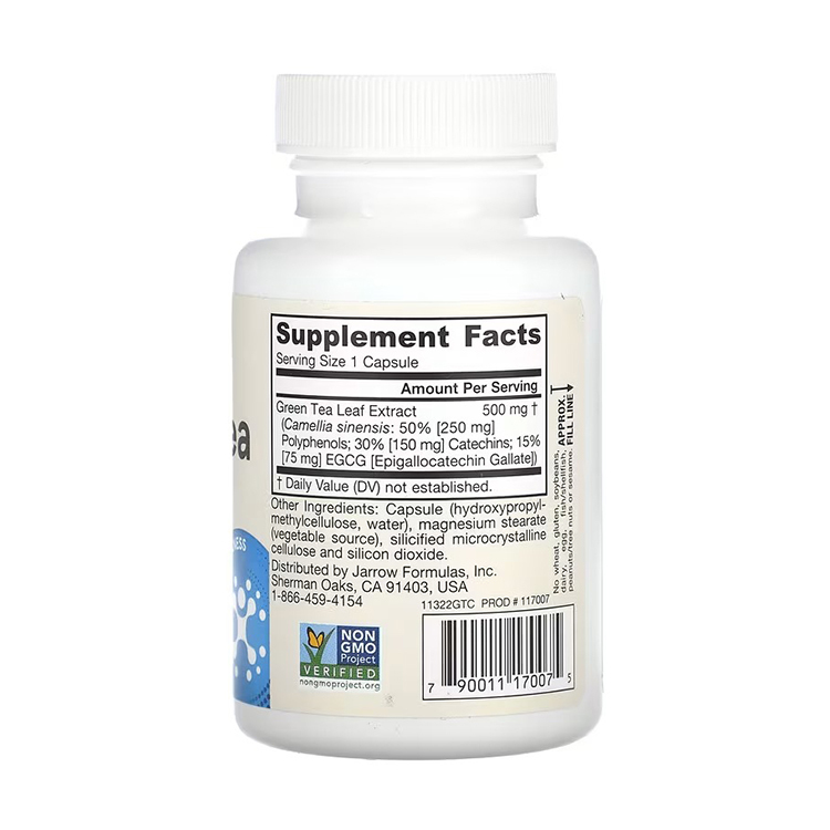 Jarrow Formulas Green Tea 500 mg, 100 Veggie Caps