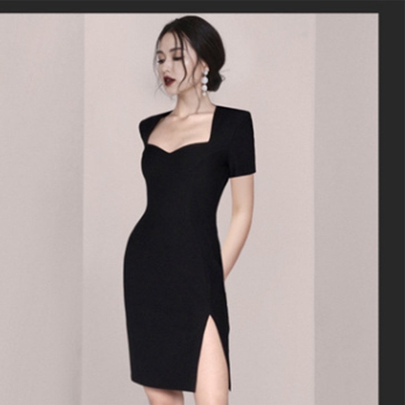 挺版簡約方領洋裝(長袖/短袖)