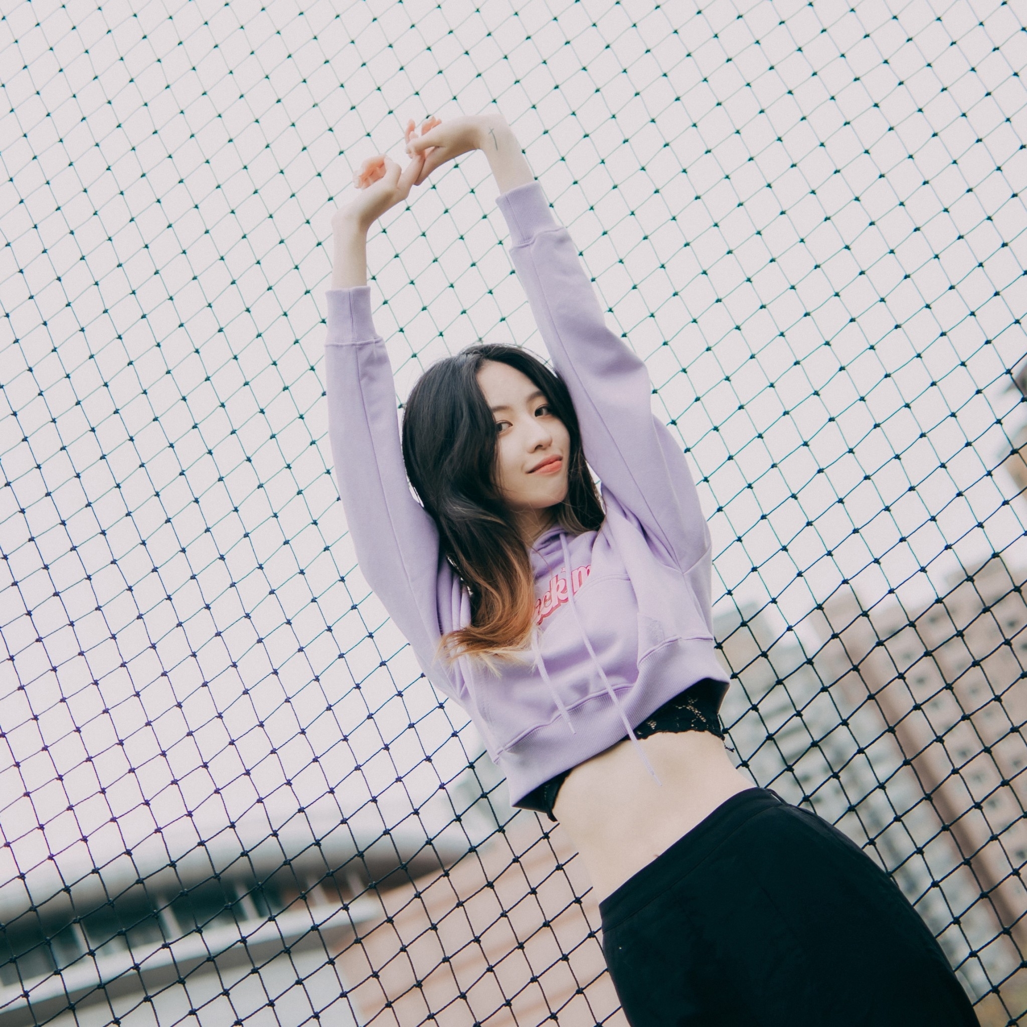 XCTRL 選我選我短版帽T-粉紫