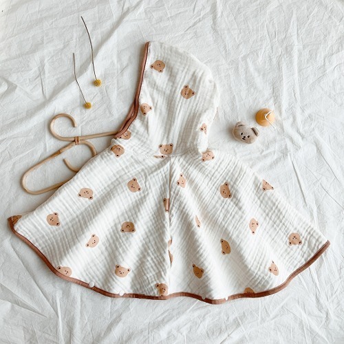 圓圓臉印印系列-莫代爾棉舒爽披風(此批不開放虎仔/恐龍)