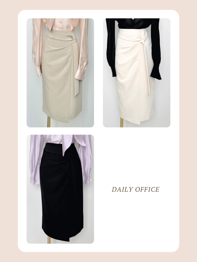 [現貨]優雅抓褶H字裙 [ 2色 / S ]