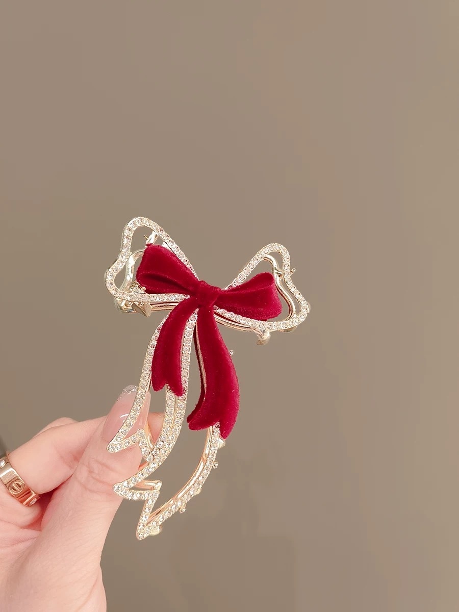 Velvet Ribbon Diamond Hair Claw