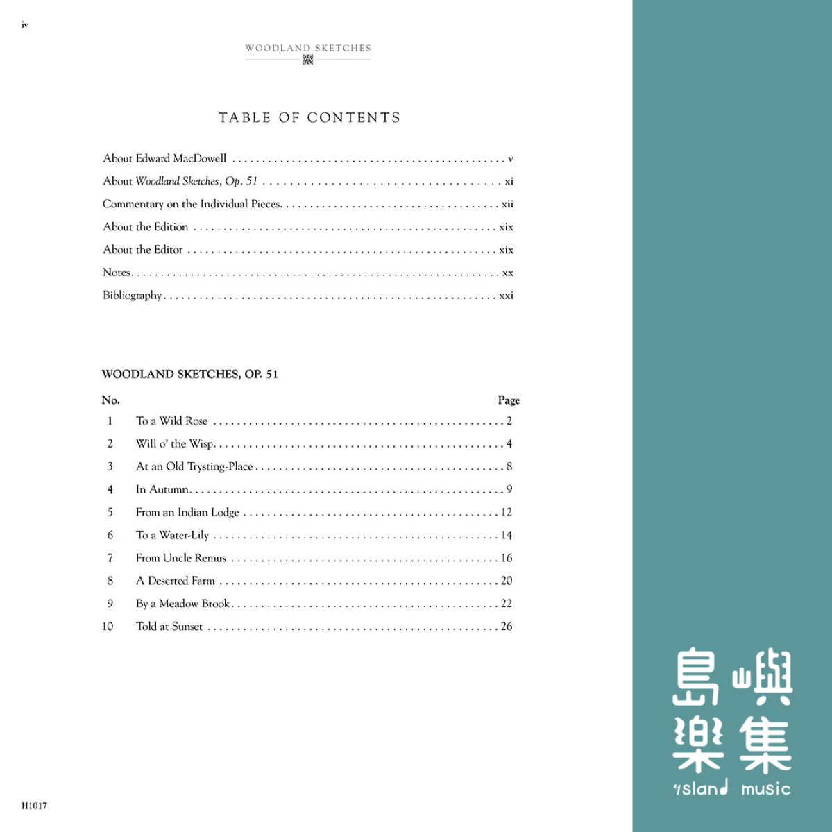 Edward MacDowell Woodland Sketches