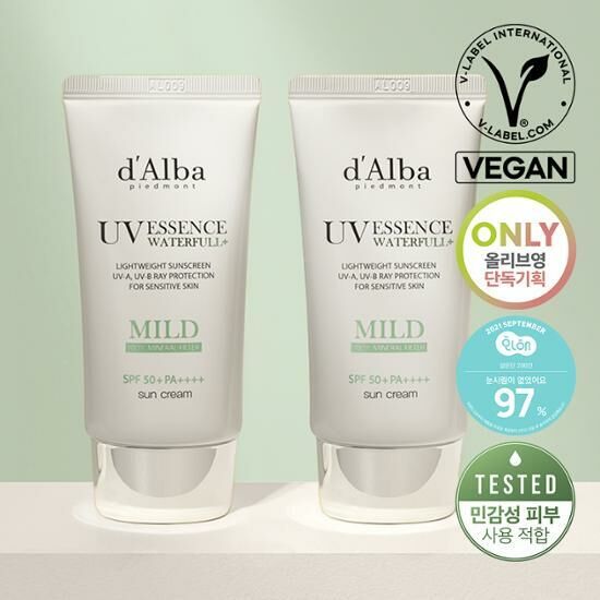d'Alba Waterfull Mild UV Essence Sun Cream SPF50+ PA++++ 50ml [Olive Young Double Planning Set]