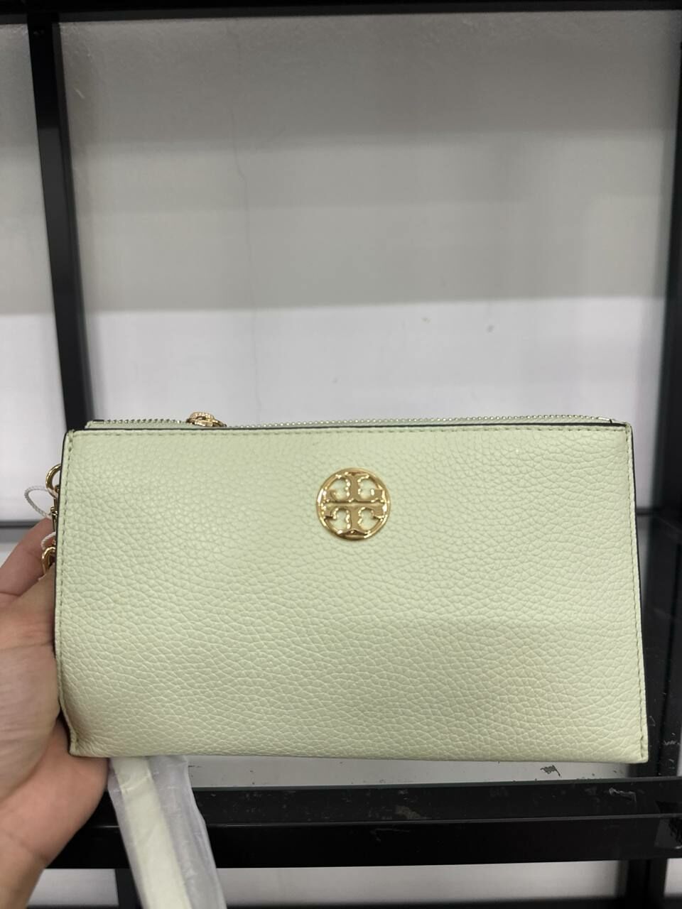 [S] TORY BURCH CHELSEA WRISTLET BAG,MEADOW MIST, 157096-400 (STB512)