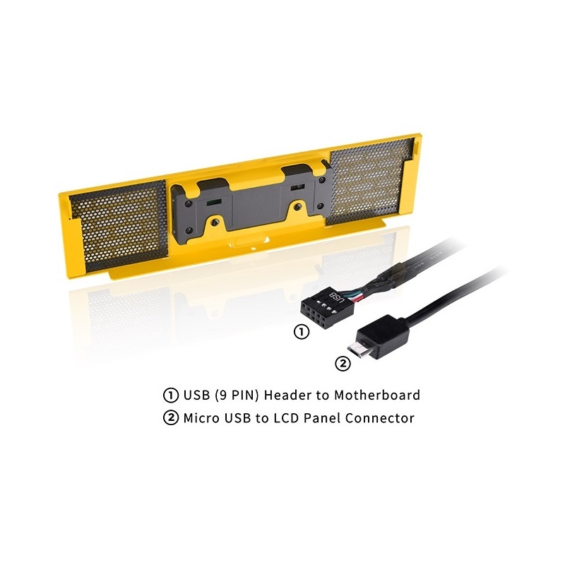 米特3C數位–曜越 The Tower 200 LCD 3.9吋面板 蜂芒黃/AC-067-OO4NAN-A1