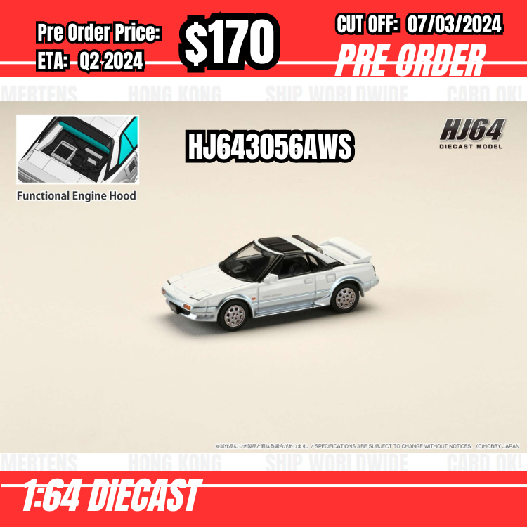 PO-$170 * Hobby Japan * 1:64 Toyota MR2 1600G-LIMITED SUPER CHARGER 1988 T BAR ROOF Sparkle Wave Toning HJ643056AWS [OD01/03]