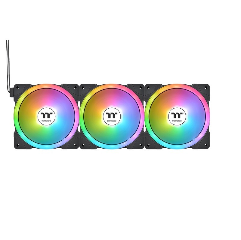 米特3C數位–曜越 SWAFAN EX12 ARGB Sync 黑色/白色 正反轉水冷排風扇/三顆包裝