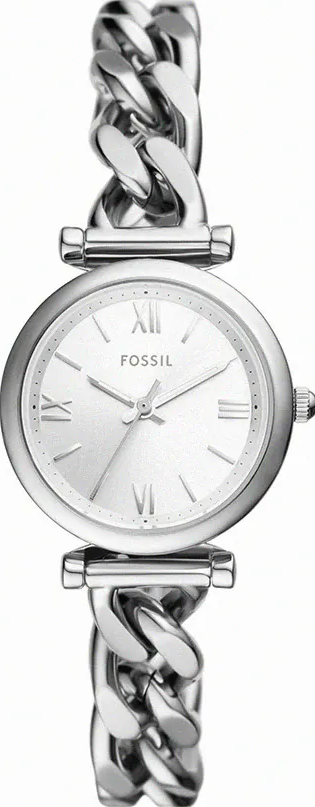 萬年鐘錶 - Fossil    Carlie 優雅羅馬時刻手鍊式不鏽鋼錶帶女錶  ES5331 錶徑28MM