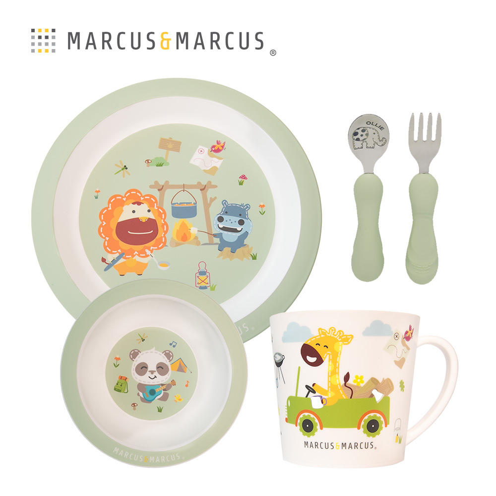 Marcus&Marcus 動物樂園環保兒童餐具5件組-露營趣