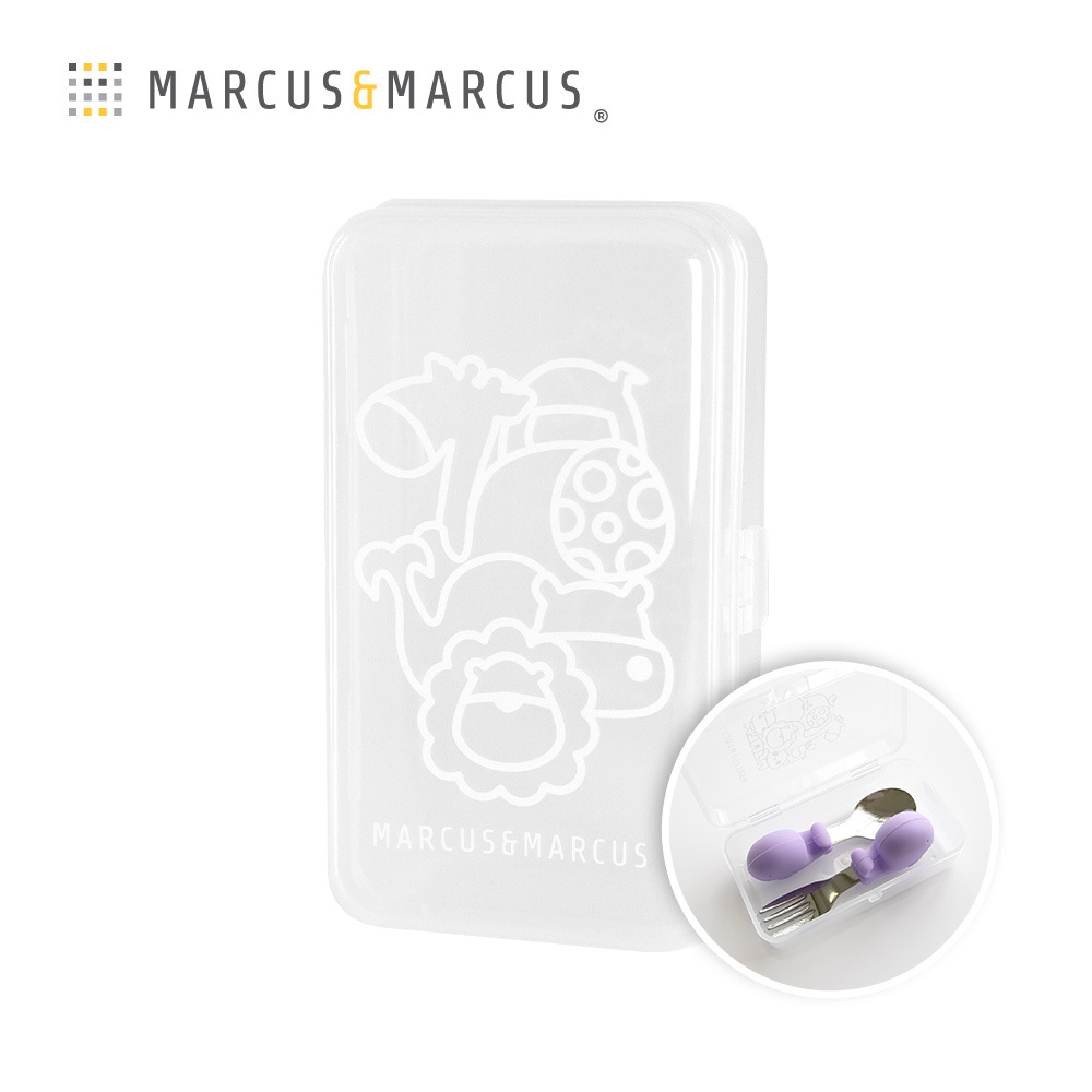 Marcus&Marcus 動物樂園寶寶手握訓練叉匙收納盒