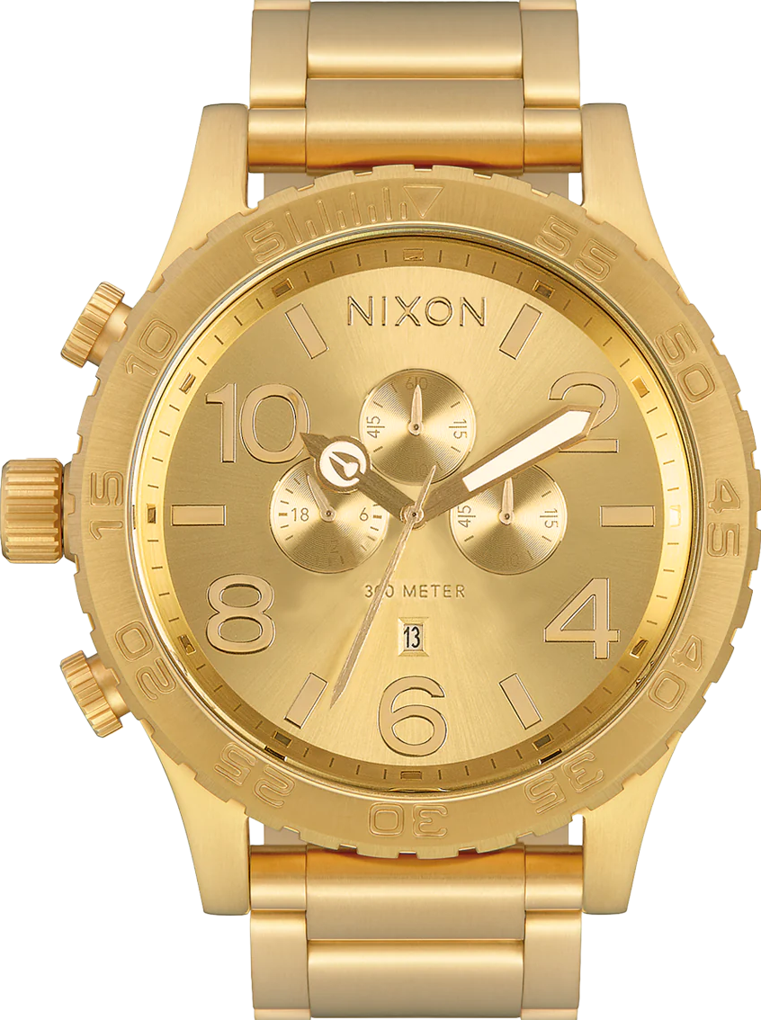 萬年鐘錶 - NIXON 尼克森 THE 51-30  CHRONO 全金色大錶徑計時碼表系列男錶 300M防水  A1389-502  錶徑51MM