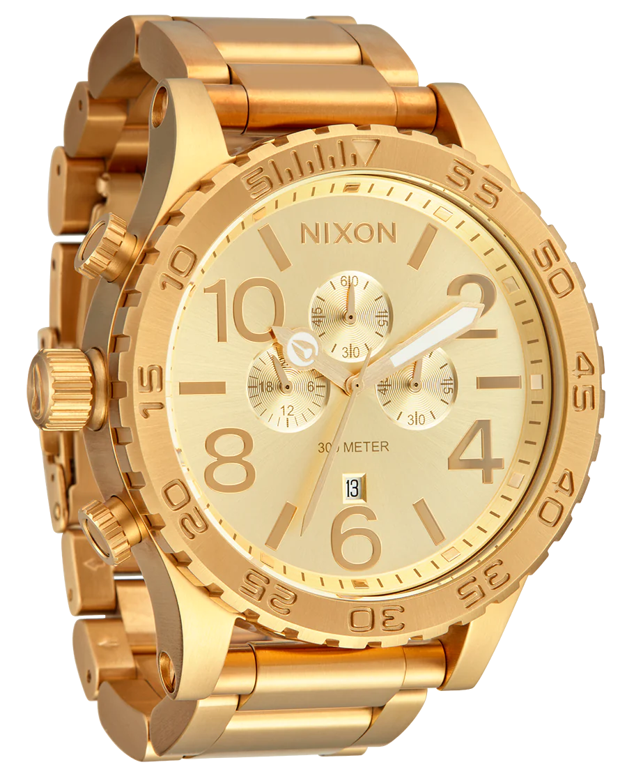 萬年鐘錶 - NIXON 尼克森 THE 51-30  CHRONO 全金色大錶徑計時碼表系列男錶 300M防水  A1389-502  錶徑51MM