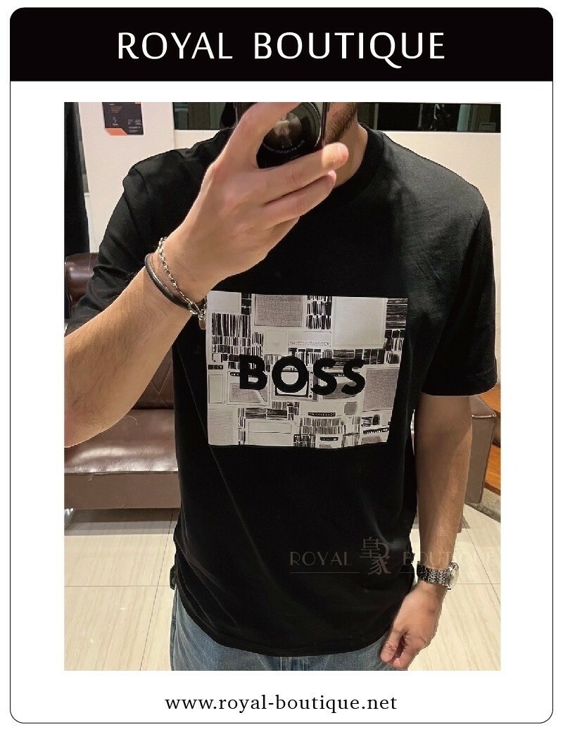 BOSS 胸前插圖品牌LOGO短T