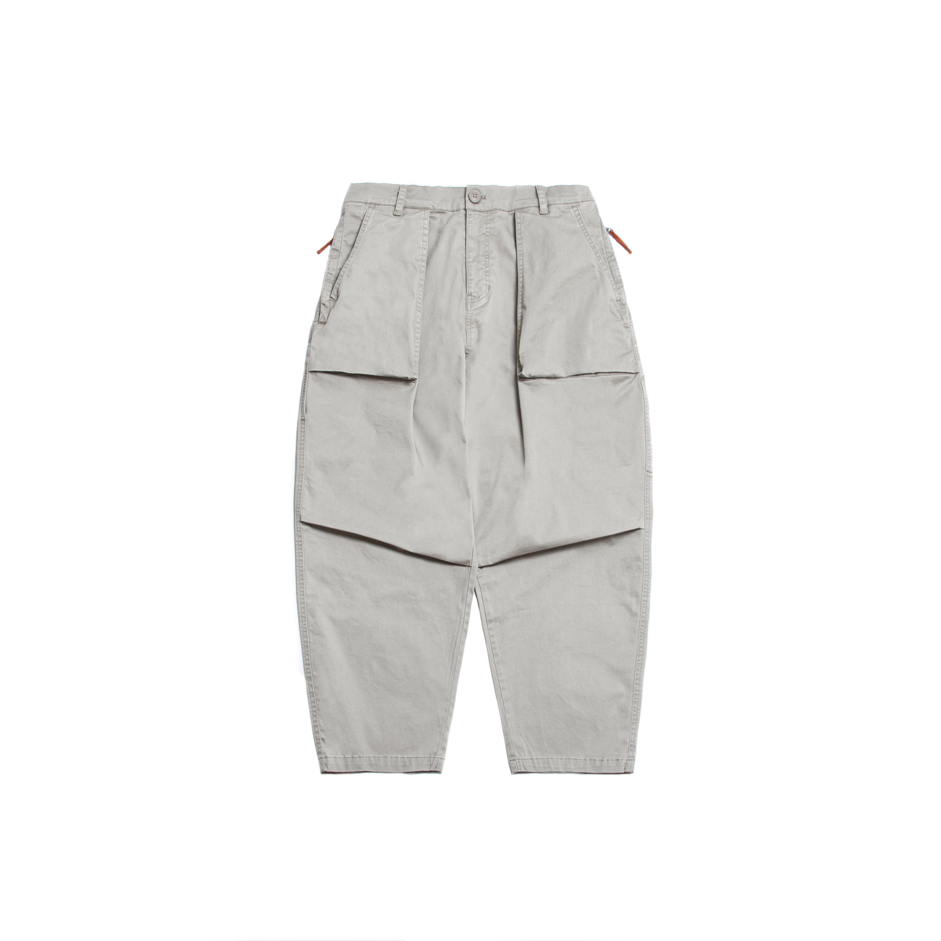 PERSEVERE HEAVY ENZYME WASHED TAPERED PANTS 灰白色