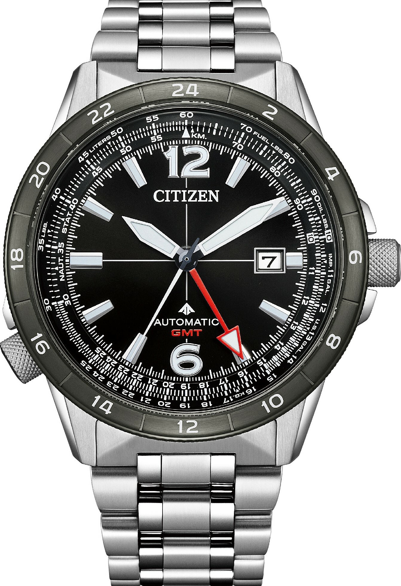 萬年鐘錶 - Citizen 星辰錶  PROMASTER  GMT兩地時間抗磁機械男錶  NB6046-59E  錶徑44.5MM