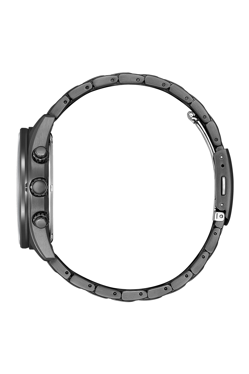 萬年鐘錶 - Citizen 星辰錶 全黑光動能三眼計時男錶  CA0775-79E  錶徑43MM