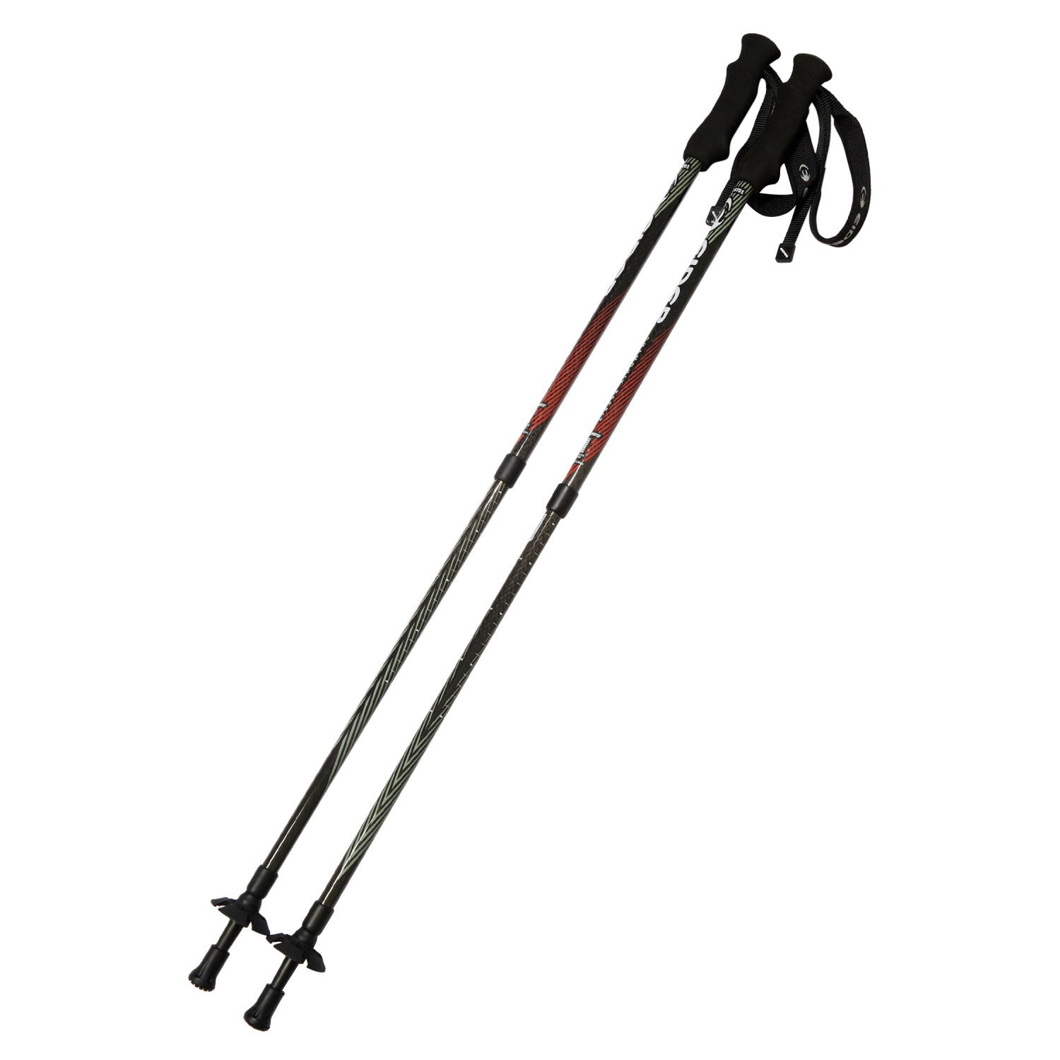 【EIDER】3節碳纖維登山杖(組) / 24EDUA24T01-[黑紅拼]