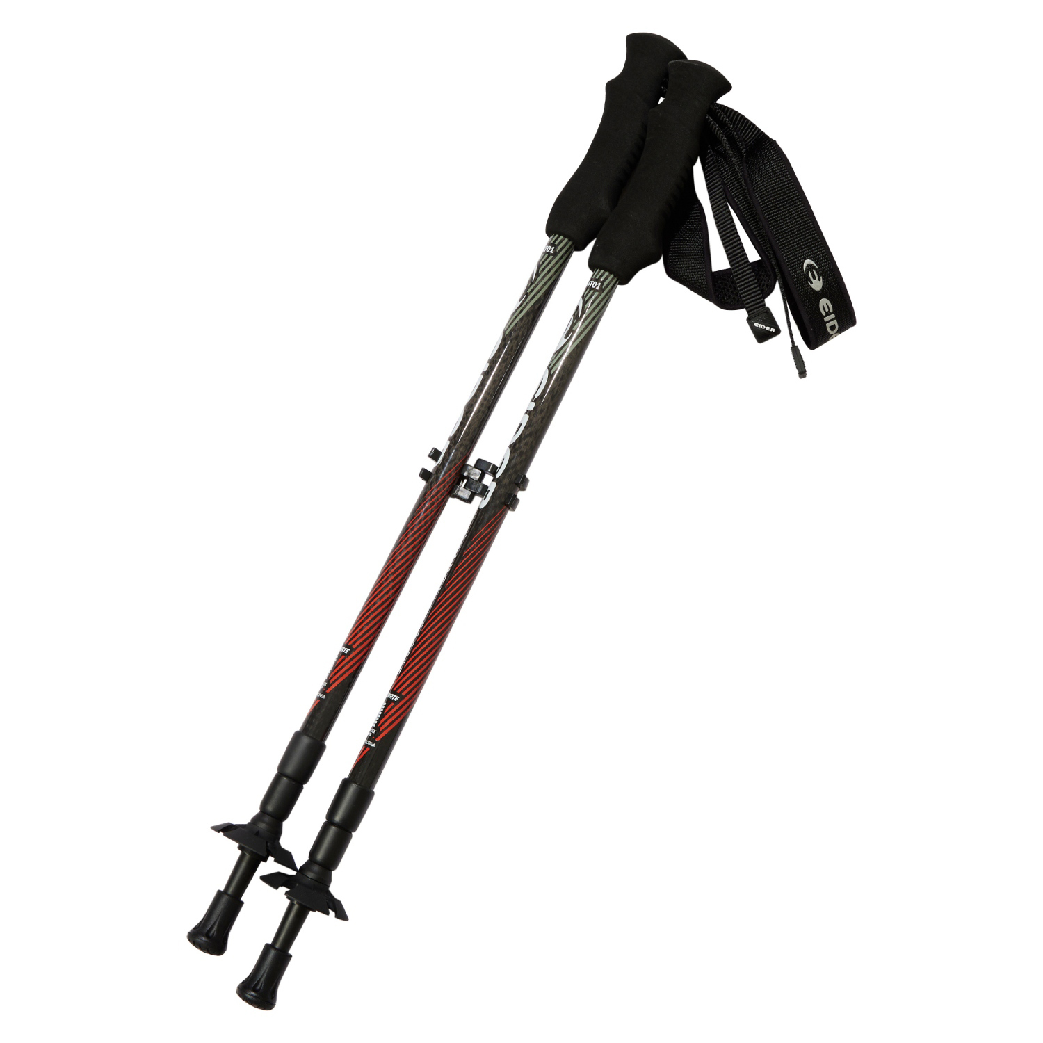 【EIDER】3節碳纖維登山杖(組) / 24EDUA24T01-[黑紅拼]