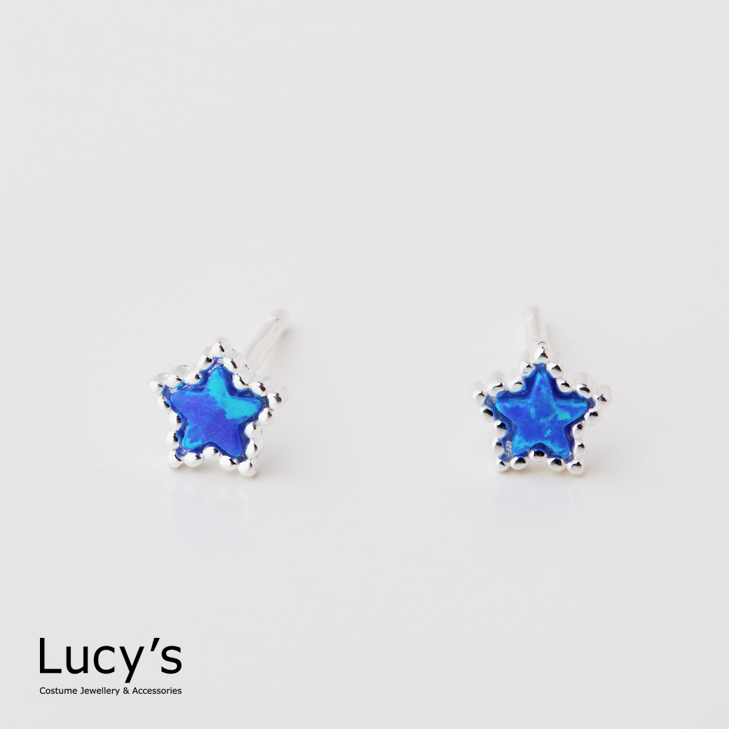 925純銀〔輕銀系列〕幻彩星星 耳環 (四色) (106642/106643/106644/106645)